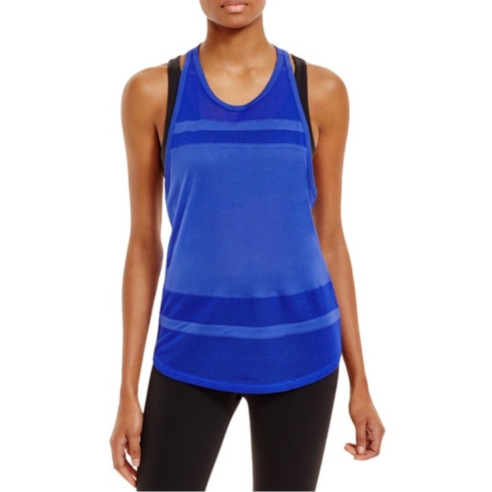 Alo Blue Ella Mesh Racerback Tank